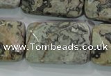 CPT131 15.5 inches 20*30mm faceted rectangle grey picture jasper beads