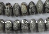 CPT160 15.5 inches 9*16mm rondelle grey picture jasper beads