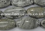 CPT175 15.5 inches 15*30mm marquise grey picture jasper beads