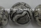 CPT193 15.5 inches 20mm round grey picture jasper beads wholesale