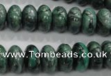 CPT200 15.5 inches 8*14mm rondelle green picture jasper beads