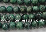 CPT205 15.5 inches 8mm round green picture jasper beads