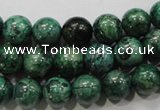 CPT206 15.5 inches 10mm round green picture jasper beads