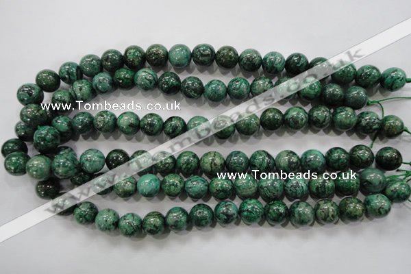 CPT207 15.5 inches 12mm round green picture jasper beads