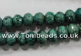 CPT223 15.5 inches 6*10mm faceted rondelle green picture jasper beads