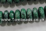 CPT224 15.5 inches 7*15mm faceted rondelle green picture jasper beads