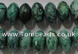 CPT225 15.5 inches 9*16mm faceted rondelle green picture jasper beads