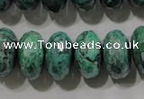 CPT226 15.5 inches 10*18mm faceted rondelle green picture jasper beads