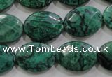 CPT240 15.5 inches 15*20mm faceted oval green picture jasper beads