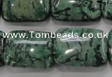 CPT250 15.5 inches 18*25mm rectangle green picture jasper beads