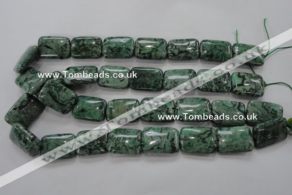 CPT250 15.5 inches 18*25mm rectangle green picture jasper beads