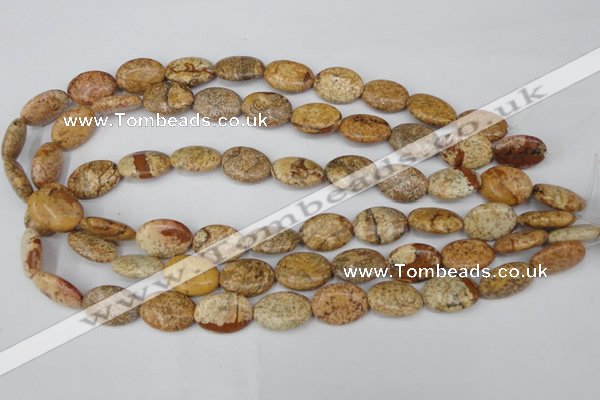 CPT251 15.5 inches 13*18mm oval picture jasper beads wholesale