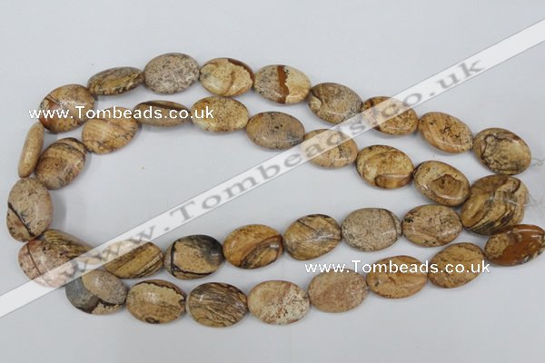 CPT252 15.5 inches 15*20mm oval picture jasper beads wholesale