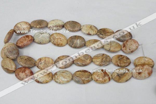 CPT253 15.5 inches 18*25mm oval picture jasper beads wholesale