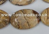 CPT254 15.5 inches 20*30mm oval picture jasper beads wholesale