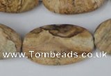 CPT255 15.5 inches 20*35mm oval picture jasper beads wholesale