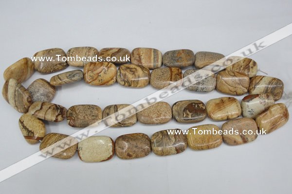 CPT261 15.5 inches 18*25mm rectangle picture jasper beads wholesale