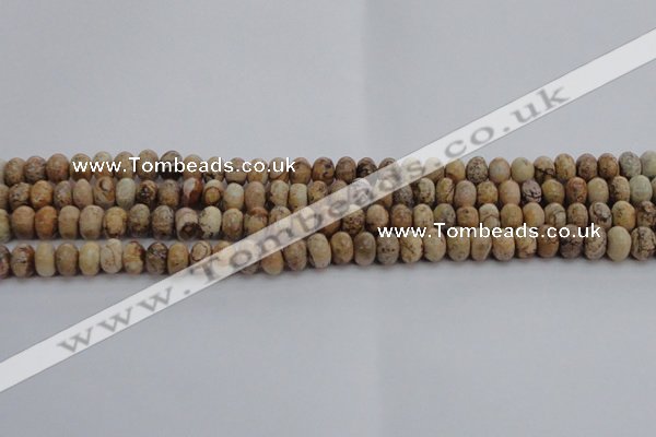 CPT270 15.5 inches 5*8mm rondelle picture jasper beads wholesale