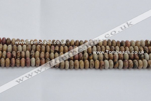 CPT271 15.5 inches 6*10mm rondelle picture jasper beads wholesale