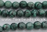 CPT301 15.5 inches 6mm round green picture jasper beads wholesale