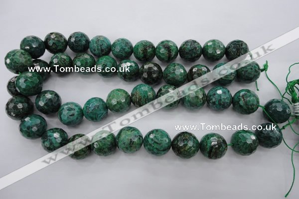 CPT304 15.5 inches 18mm faceted round green picture jasper beads