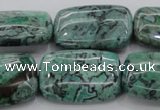 CPT315 15.5 inches 20*30mm rectangle green picture jasper beads