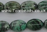 CPT318 15.5 inches 10*14mm oval green picture jasper beads