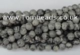 CPT351 15.5 inches 4mm round grey picture jasper beads wholesale