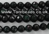 CPT402 15.5 inches 8mm faceted round green picture jasper beads