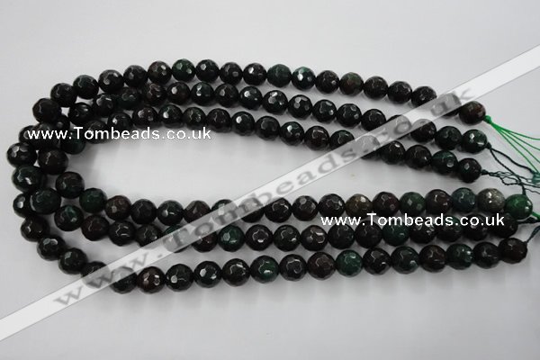 CPT403 15.5 inches 10mm faceted round green picture jasper beads