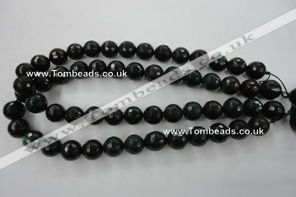 CPT405 15.5 inches 14mm faceted round green picture jasper beads