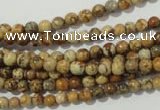 CPT450 15.5 inches 4mm round picture jasper beads wholesale