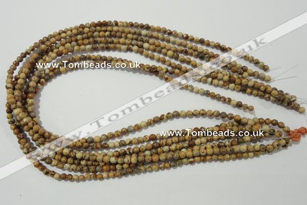 CPT450 15.5 inches 4mm round picture jasper beads wholesale