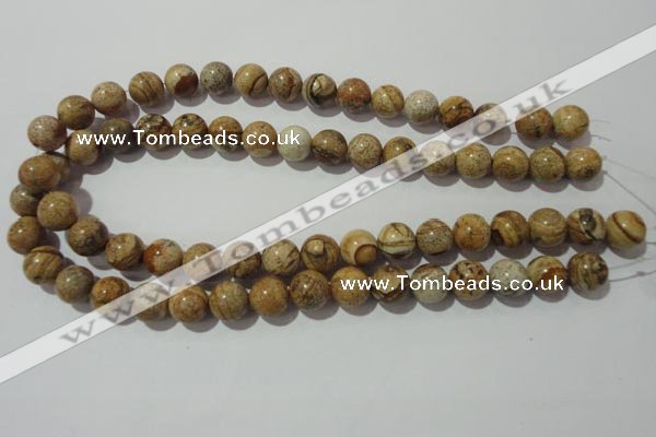 CPT454 15.5 inches 12mm round picture jasper beads wholesale