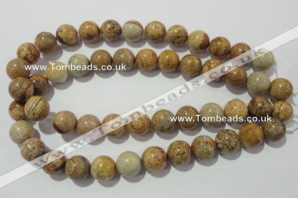 CPT456 15.5 inches 16mm round picture jasper beads wholesale
