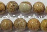 CPT457 15.5 inches 18mm round picture jasper beads wholesale