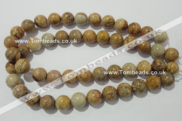 CPT458 15.5 inches 20mm round picture jasper beads wholesale