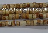 CPT461 15.5 inches 2*4mm heishi picture jasper beads wholesale