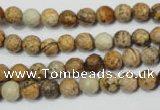 CPT501 15.5 inches 6mm faceted round picture jasper beads wholesale