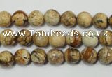 CPT502 15.5 inches 8mm faceted round picture jasper beads wholesale