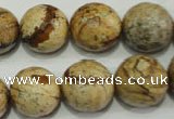 CPT506 15.5 inches 16mm faceted round picture jasper beads wholesale