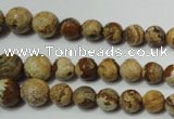 CPT510 15.5 inches 6mm – 14mm faceted round picture jasper beads