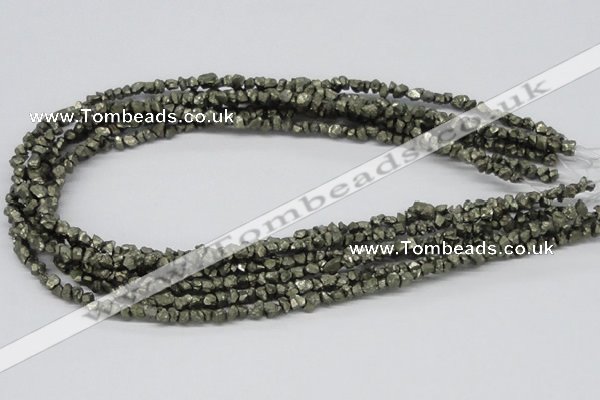 CPY01 16 inches 6mm nugget pyrite gemstone chip beads wholesale