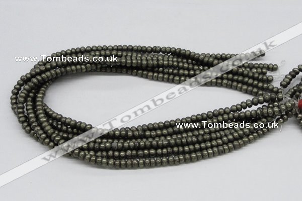 CPY08 16 inches 3*6mm rondelle pyrite gemstone beads wholesale