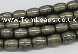 CPY09 16 inches 8*10mm drum-shaped pyrite gemstone beads wholesale