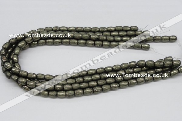 CPY09 16 inches 8*10mm drum-shaped pyrite gemstone beads wholesale