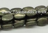 CPY12 16 inches 10*14mm oval pyrite gemstone beads wholesale