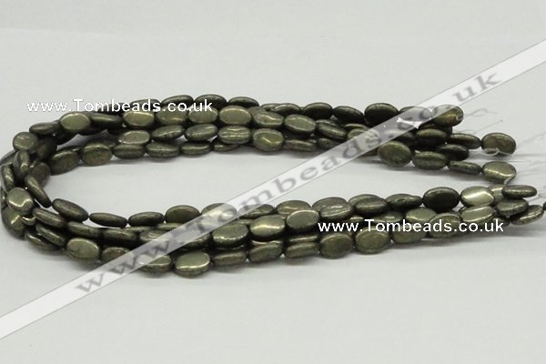 CPY12 16 inches 10*14mm oval pyrite gemstone beads wholesale