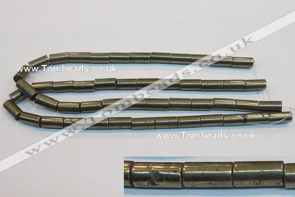 CPY129 15.5 inches 8*16mm tube pyrite gemstone beads wholesale