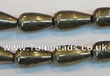 CPY134 15.5 inches 10*18mm teardrop pyrite gemstone beads wholesale